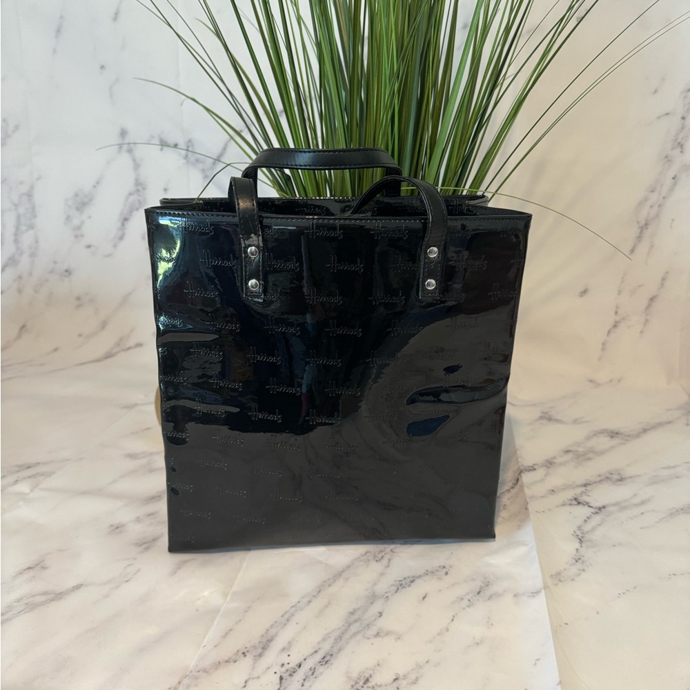 Used Harrods black tote bag